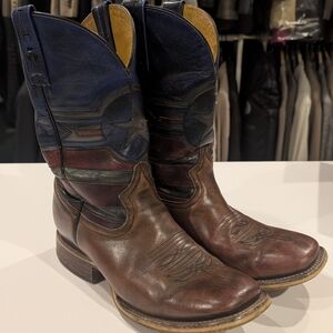 Tin Haul Justice American Brown Western Cowboy Boots Men's 9.5 Captain America